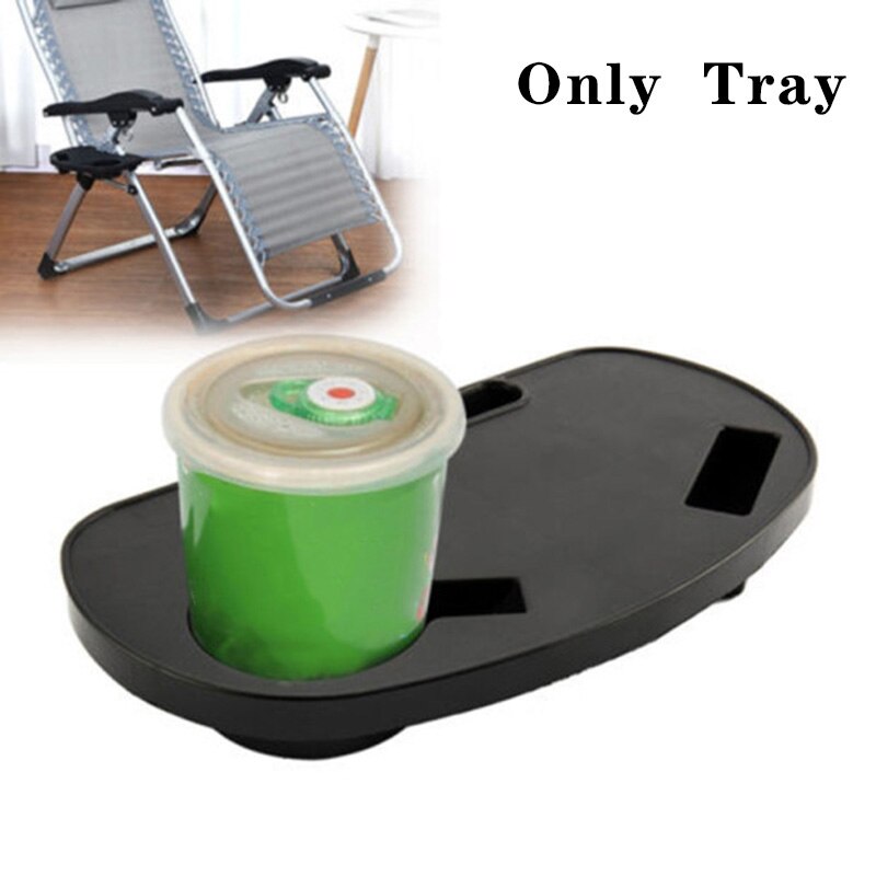 1x sort tyngdekraft sammenklappelig lounge strandstol udendørs camping hvilestol værktøj haven sammenklappelig stol bakke silla playa (kun bakke)