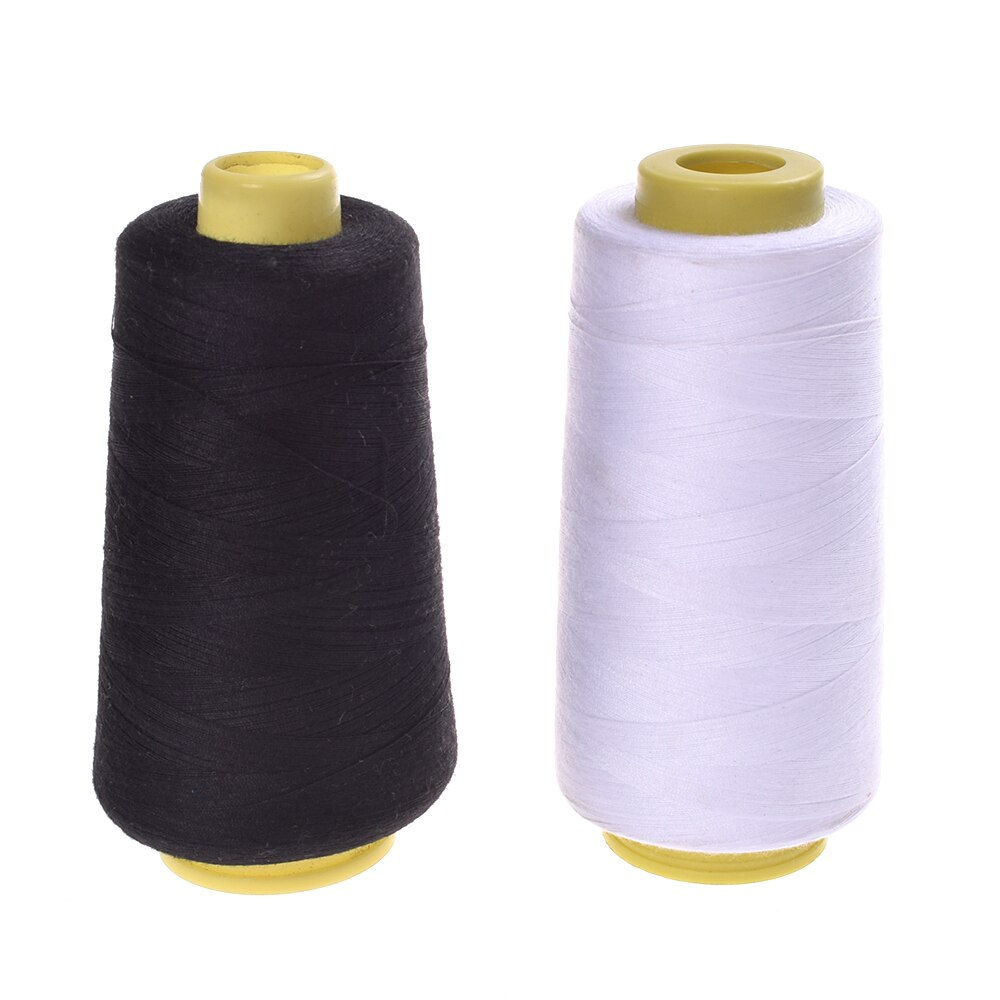 Hilo de coser para máquina de coser, hilo Industrial de poliéster, 3000M de longitud, rollos de metros, blanco y negro, novedad