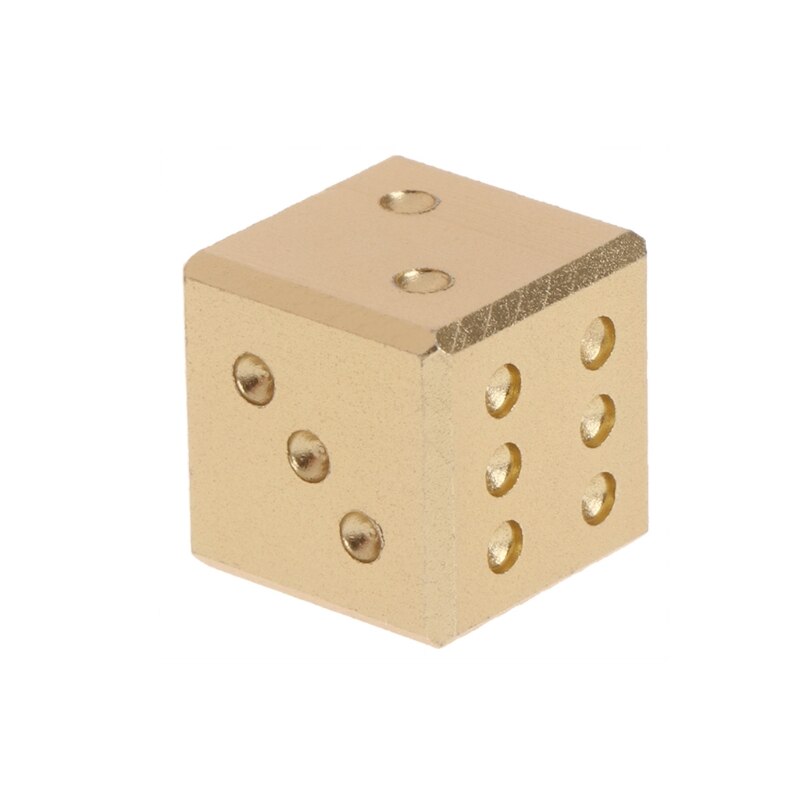 1Pc Aluminium Metal Dice Club Bar Drinken Playing Game Tool 16X16X16mm Goud Zilver