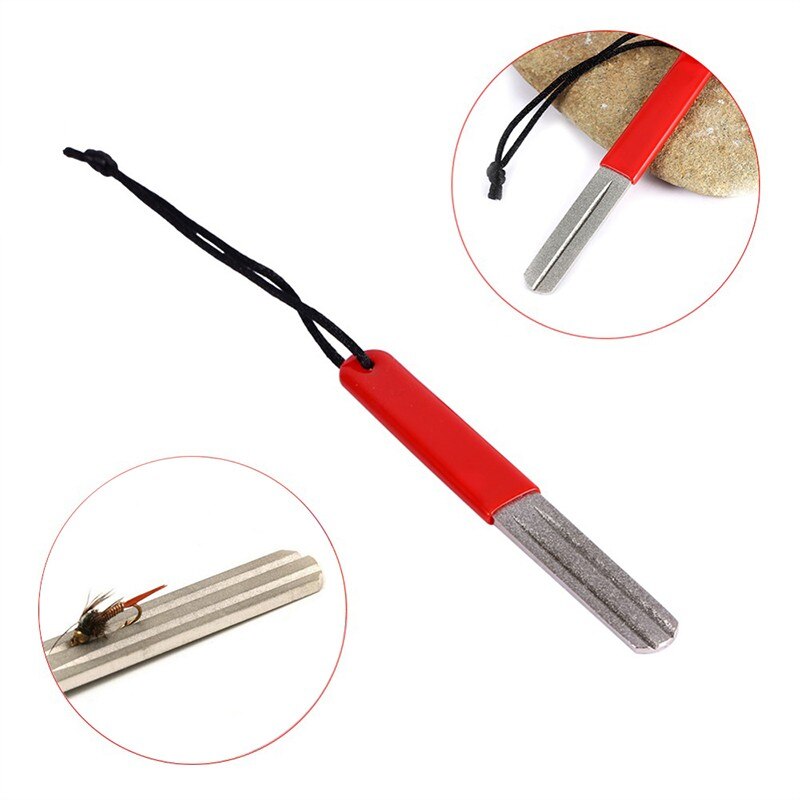 1Pcs Outdoor Mini Diamant Vis Haak Puntenslijper Vissen Haak Fly Haken Scherpen Slijper Hone Tool Vissen Hone Vliegt u9E1