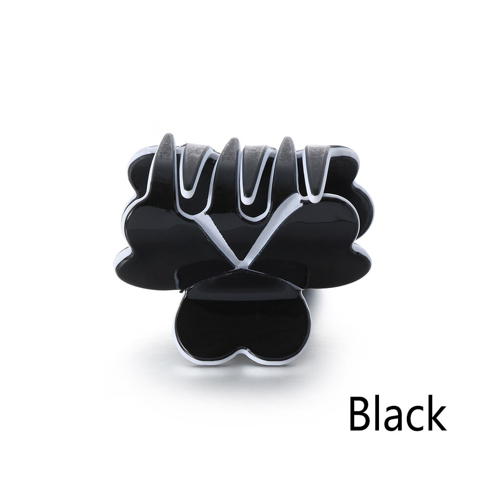 1 stuks Mini Acryl Klavertje Vier Haarspelden Vrouwen Kleurrijke Haar Klauwen Clips Clamp Haarspeldjes Haarspelden Styling Tools Accessoires: Zwart