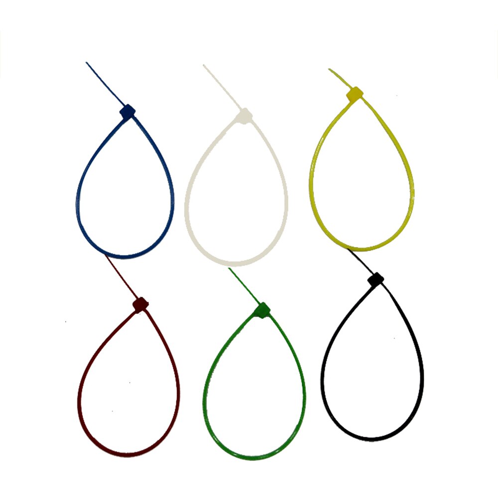 5*400 5 x 400 selvlåsende plast nylon wire kabel lynlåse 100 stk 6 farver kabelbindere fastgør loop kabel forskellige specifikationer