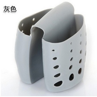Keukengereedschap Gootsteen Zadel Stijl Dubbele Siliconen Sponshouder Gootsteen Rek Opslag Organizer Zeep Keuken Gadgets: Grey