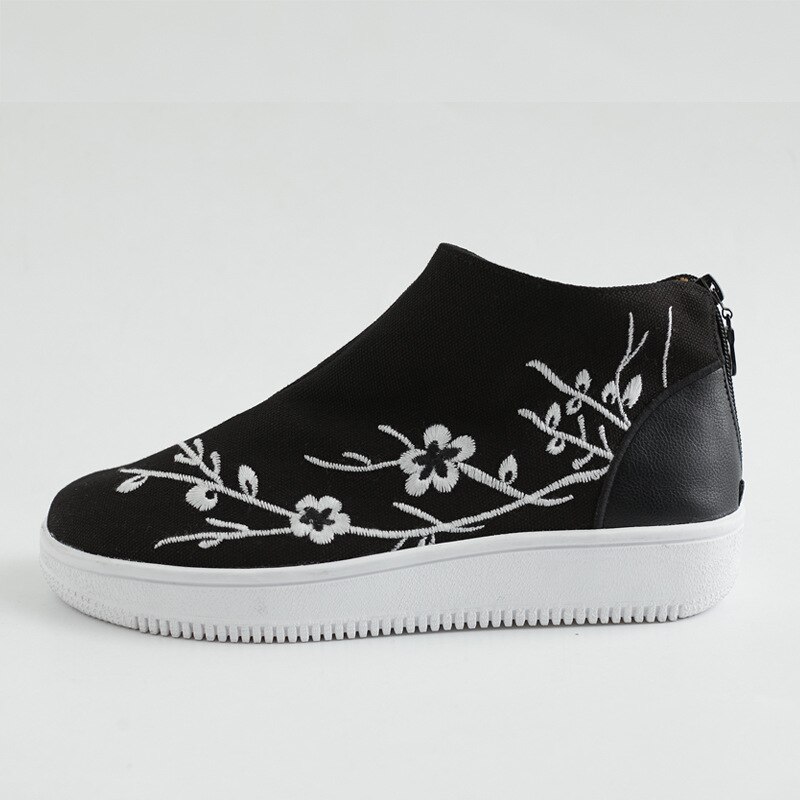 Hombre zapatillas de lona Kung Fu y Tai Chi Slip-On zapatos Flor de ciruela bordado zapatos con cremallera cierre cómodo calzado deportivo