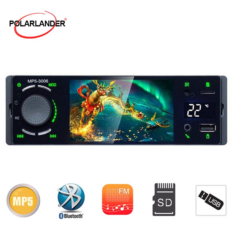 Bluetooth Autoradio USB TF Temperature Display Car Multimedia Player 3006 FM Radio 1 Din