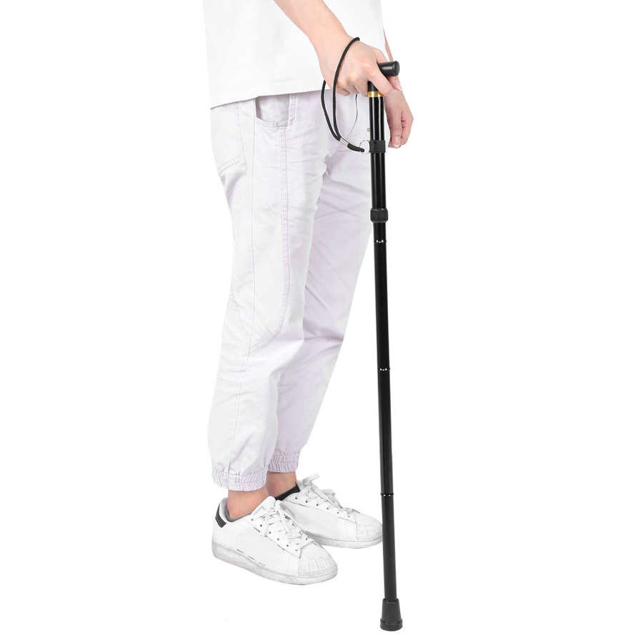 Adjustable Hight Folding Walking Canes Sticks Aid Support Seniors Disabled and Elderly Stick Cane Portable 4 knots Crutch