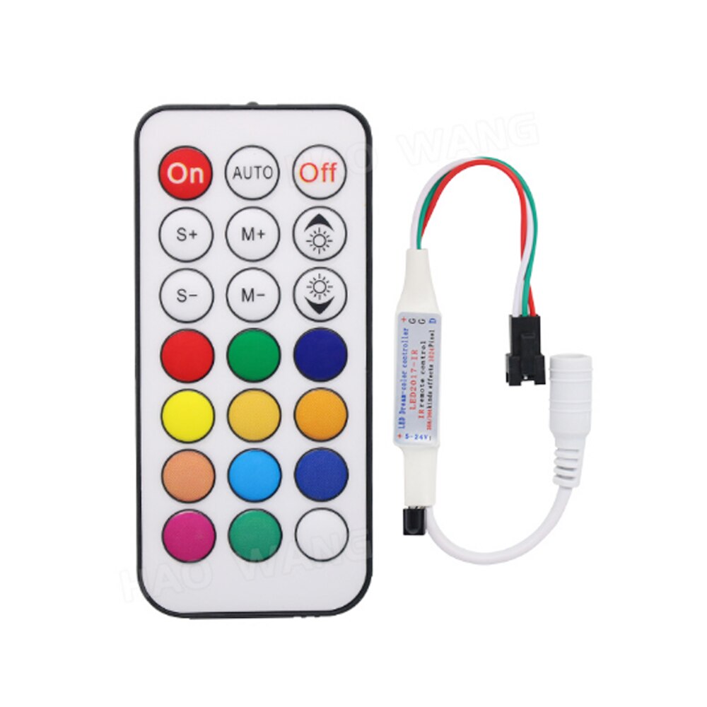 WS2812B WS2811 Led Strip Controller Music Wifi Bluetooth Led Controller SP108E SP107E SP106E SP105E SP110E 14/17/21 Keys DC5-24V: 21keys