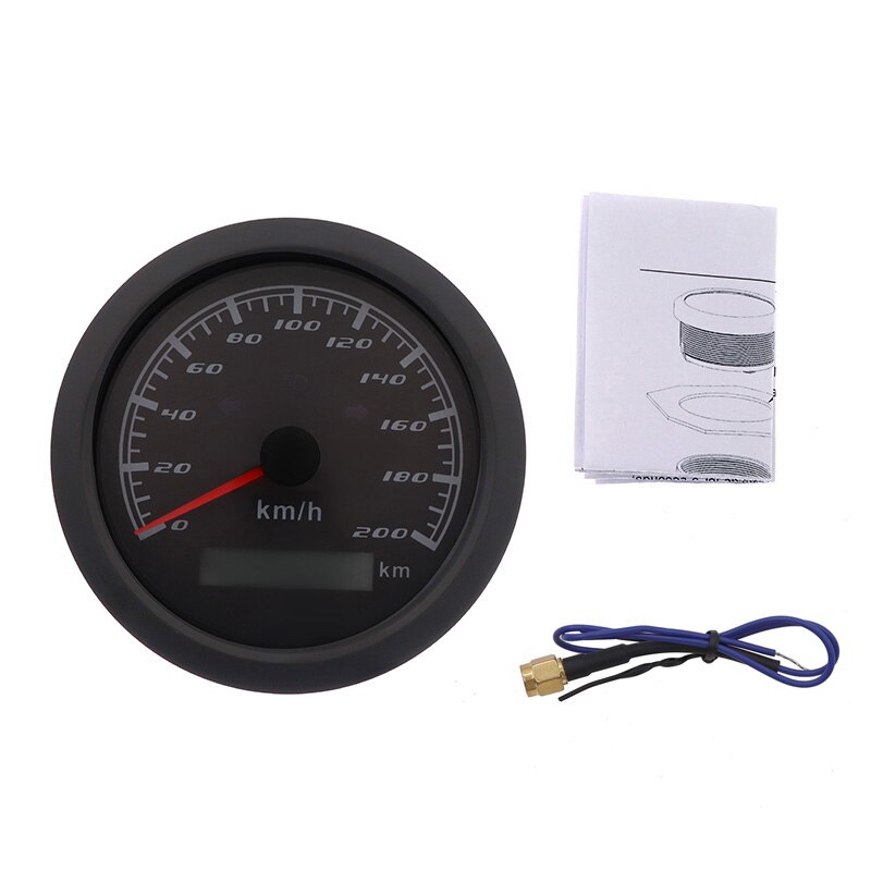 85MM Speedometer Gauge 120 km/h 200 km/h Car Boat Speed Meter With Left Right High Beam Indicator Lights Without GPS Antenna