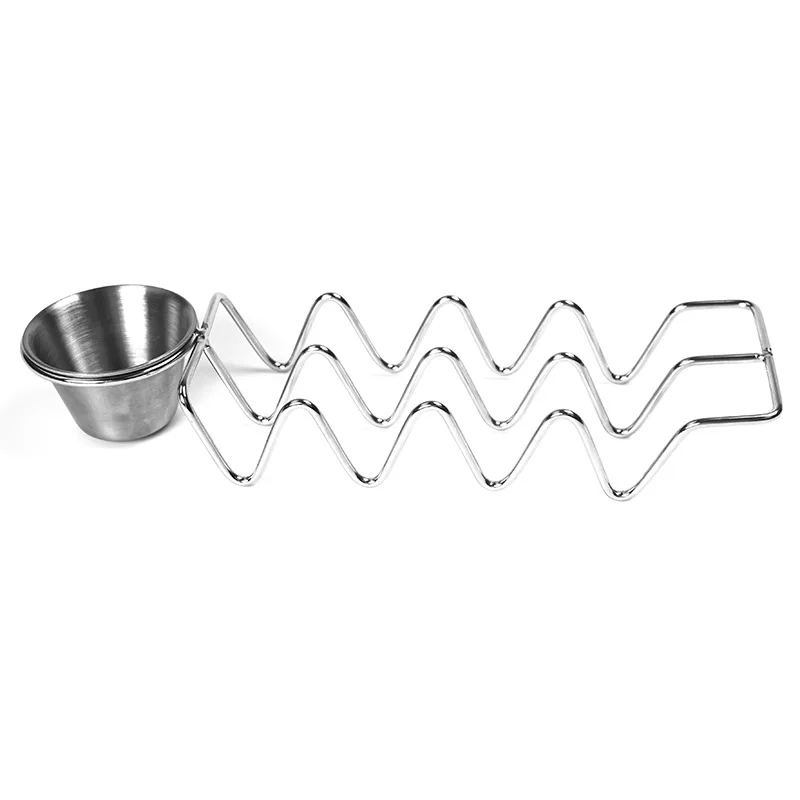 Stainless Steel Taco Holders Wave Shape Slots Mexican Food Rack Maquina Para Hacer Tortillas Electrica Cooking Empanada Pies: Chocolate