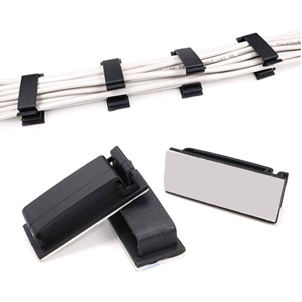 Cable Management Clip Fasteners Holder Snap On Self Adhesive Home Office Network Multipurpose Wire Organisers Fixed Wall