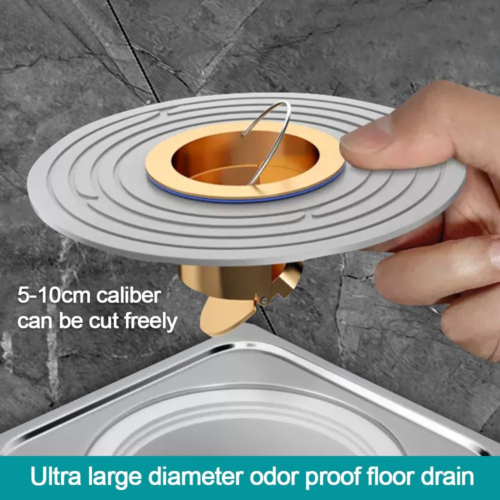 Stor panel självstängande luktfri golvbrunn kärna toalettavlopp duschavlopp insektssäker golvsil lock