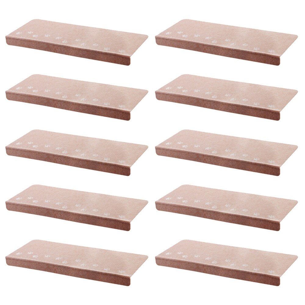 13 st självhäftande, självhäftande, antislipande trappsteg, mattor, mattmattmattor, björnklamönster, golv för trappstegsskydd: Ljusbeige