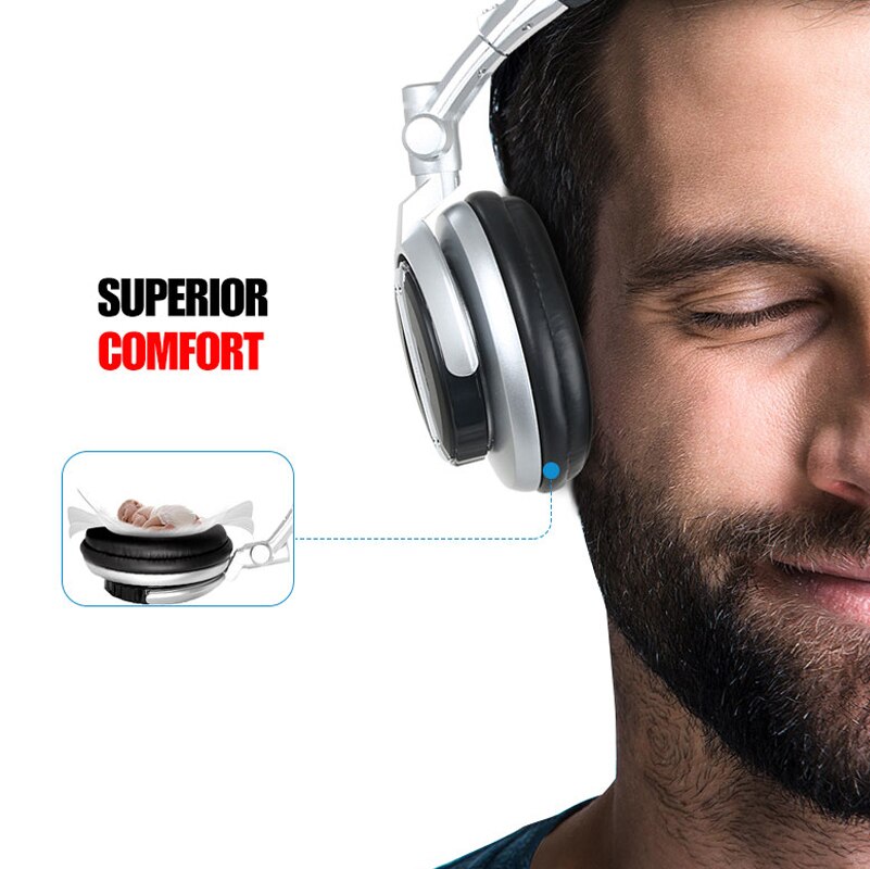 Senicc ST-80 Professionele Dj Studio Monitor Hoofdtelefoon Stereo Draagbare Headset Met 3.5 Mm 6.3 Mm Jack 50 Mm Dirver Uitgebreide koord