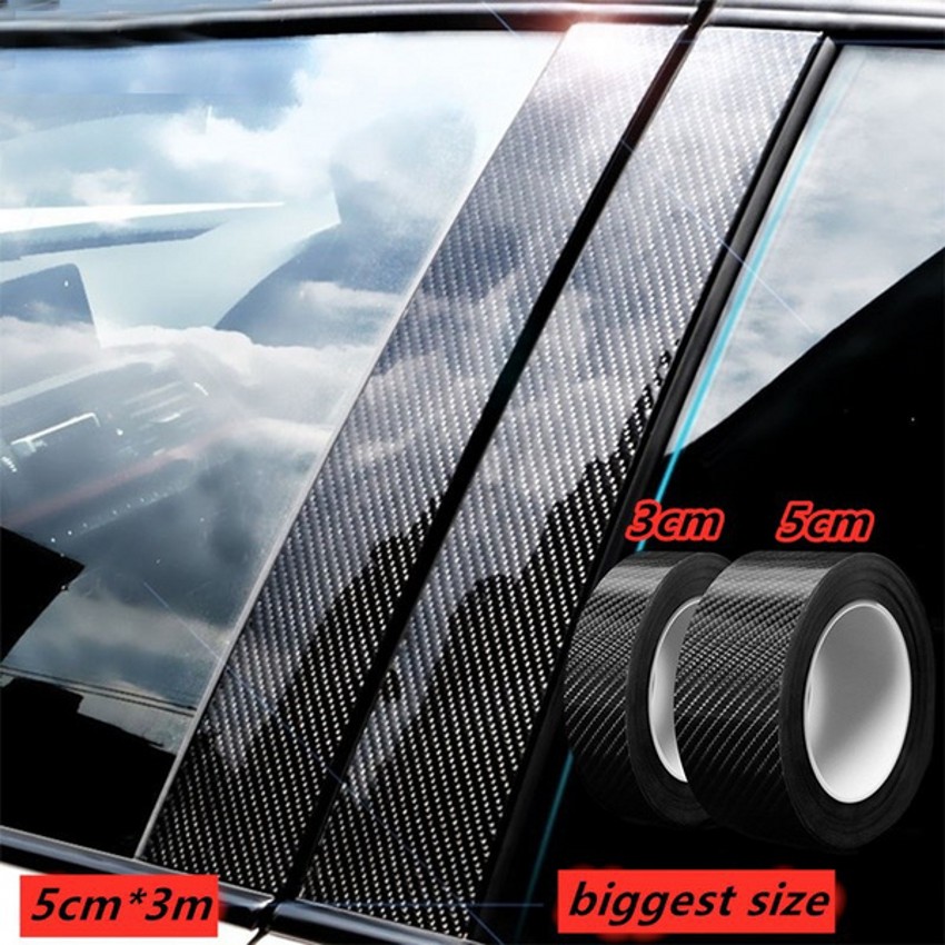 3/5M Rolls Carbon Fiber Auto Sticker Anto Deur Kofferbak Beschermende Strip Auto Deur Drempel Anti Scratch Tape waterdichte Sticker