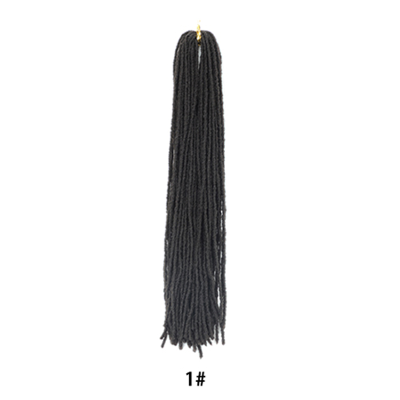 18 Inch Sister Locks Hair Extensions Pure omber color Dreadlocks Synthetic Hair for Women Crochet Hair: 1B