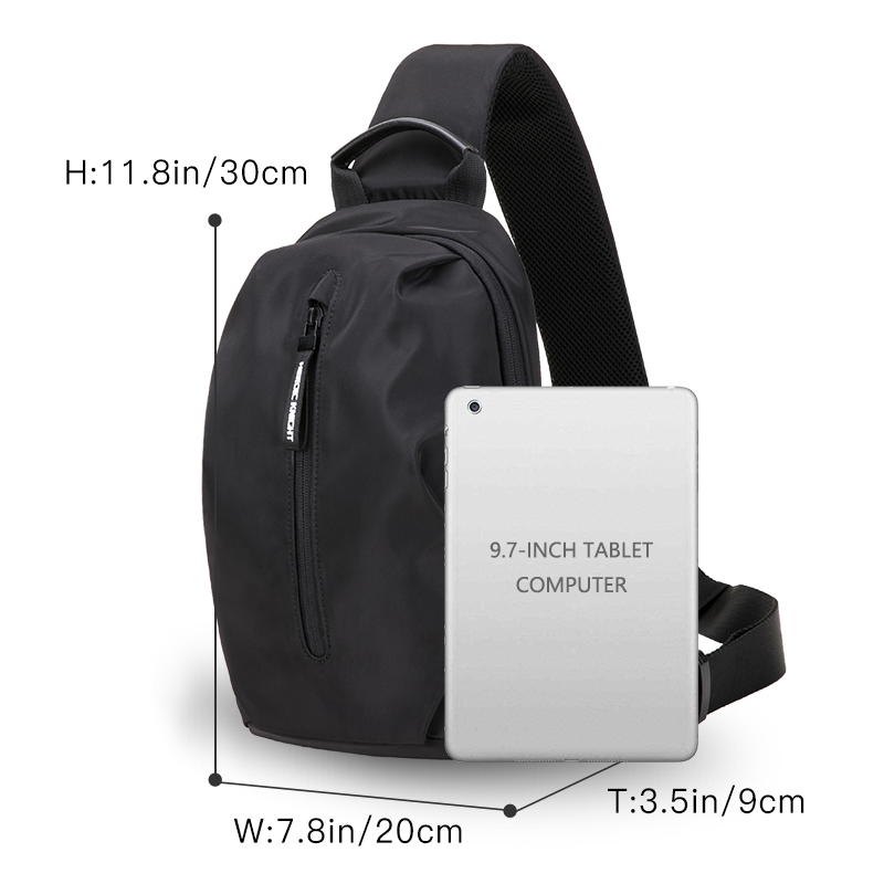 Hk Men Chest Bag for 9.7"ipad Short Trip Messsenger Bags Water Repellent Crossbody pack Single Shoulder Bag men