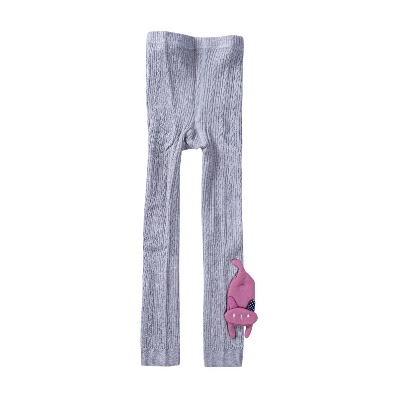 Søde tegneserie børn pige baby stramme bukser småbørn stretch varme leggings bukser 1-8y: E / L