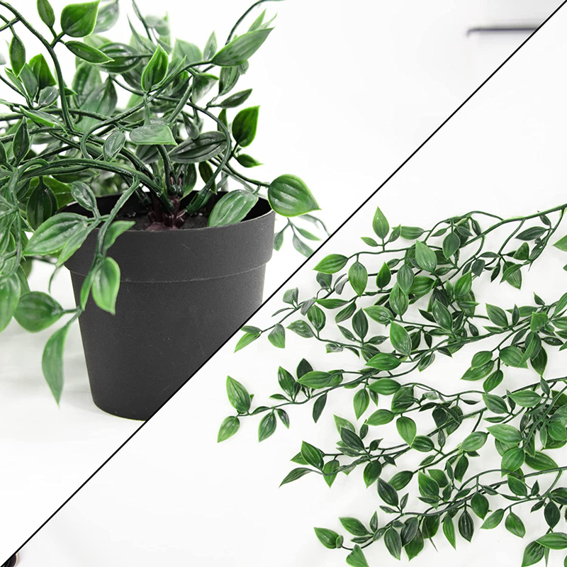 Kunstige vedbendplanter plastikblad med potter bryllupsår juledekoration til hjemmet, haven, gør-det-selv stue vægophæng