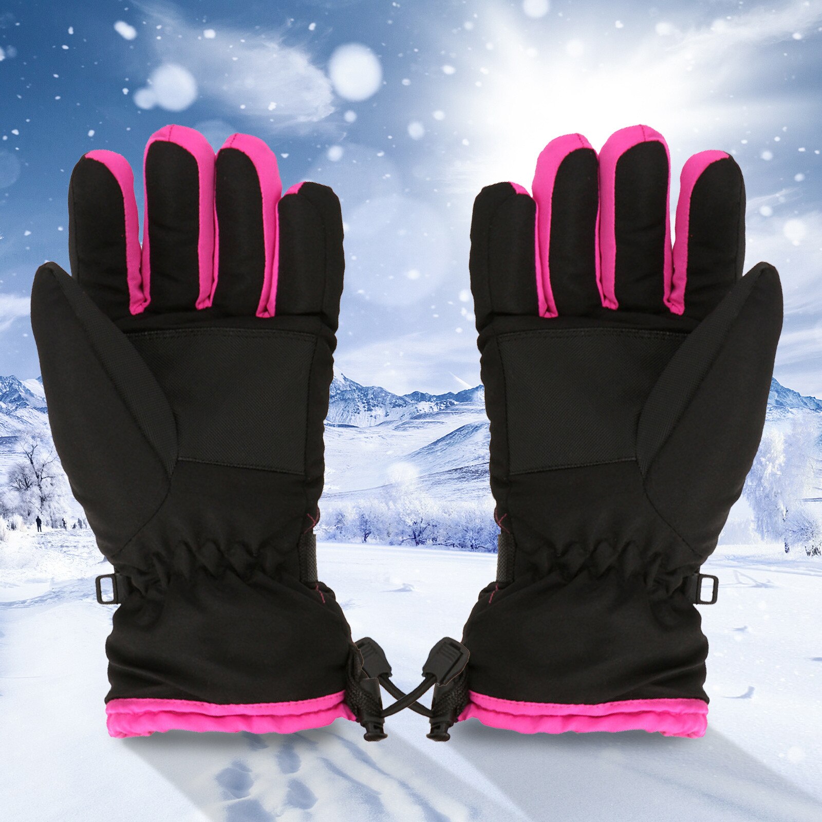 Winter Gloves For Kids Boys Girls Snow Windproof Waterproof Mittens Cycling Bicycle Bike Outdoor Camping Sports Ski Warm Gloves