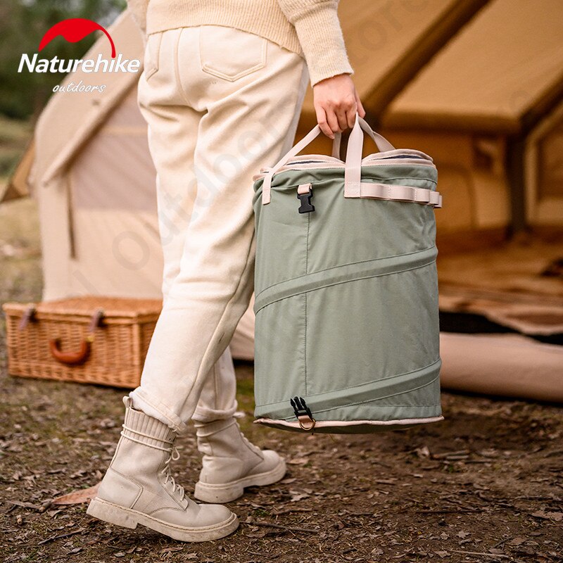 Naturehike na wolnym powietrzu składany kosz w kształcie beczki robić przechowywania 30L o dużej pojemności przenośny kosz na ubrania kosz w kształcie beczki robić przechowywania 720g Ultralight turystyka podróżna