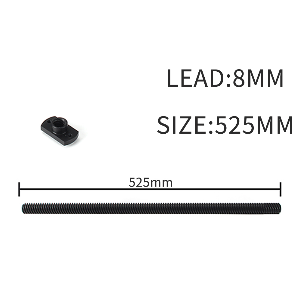 T8 PTFE Teflonto Lead Screw 2mm/8mm With POM Nut For Ender3 Ender3 pro Ender3 V2 Ender5 Sidewinder X1 VORON 3D Printer Parts: Lead 8MM 525