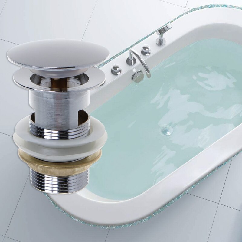 Schlecht Waschbecken Abfluss Stopper Waschbecken klopfen drücken Taste Pop hoch Abfall Stecker Schlitz Abfluss