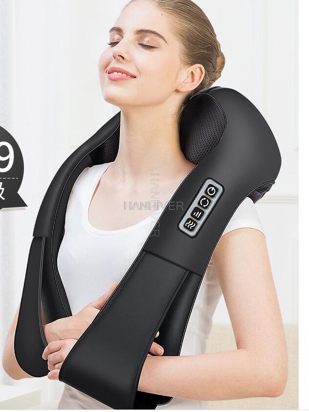 Massage shawl, beat, heat, knead, knead and massage household massage back, shoulder, neck, waist and leg multi-function vehicl: C