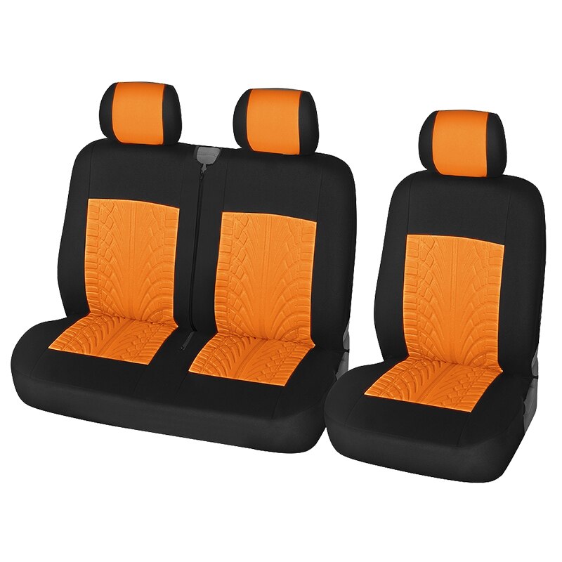 AUTOYOUTH Pink 2+1 Seat Covers Car Seat Covers Protector for Transporter/Van,Universal Polyester Fabric Car Cover,Truck Interior: ORANGE