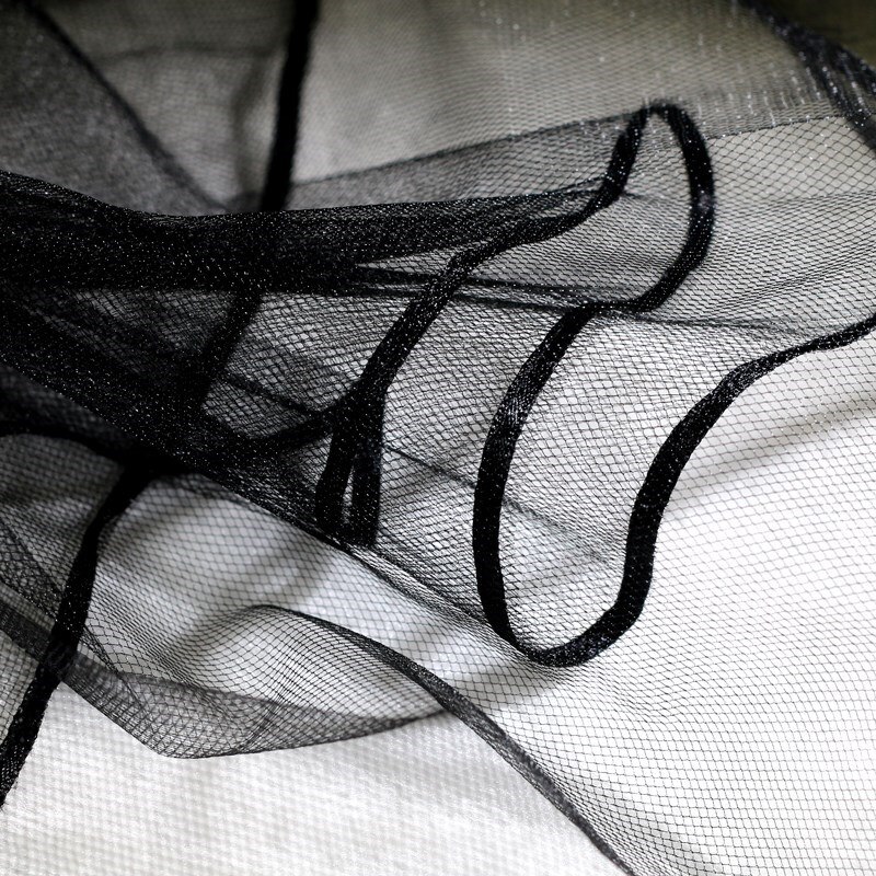 Schwarzer Hochzeitsschleier Mit Kamm - Gotischer Brautschleier 86cm Aus Spitze