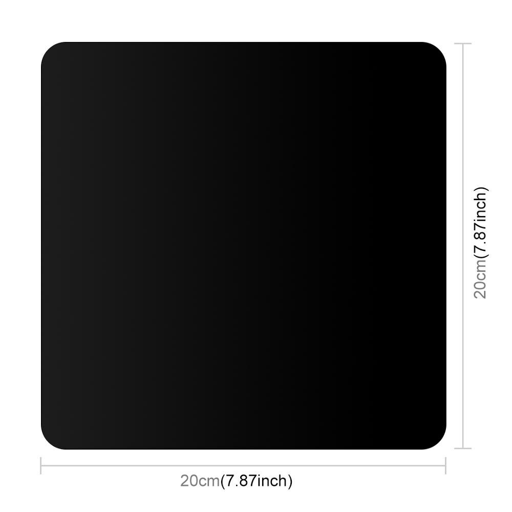 20/30/40CM Reflective Black White Acrylic Display Boards Tabletop Product Photography Reflective Matte Flat Finish Background: 20x20cm Black Color