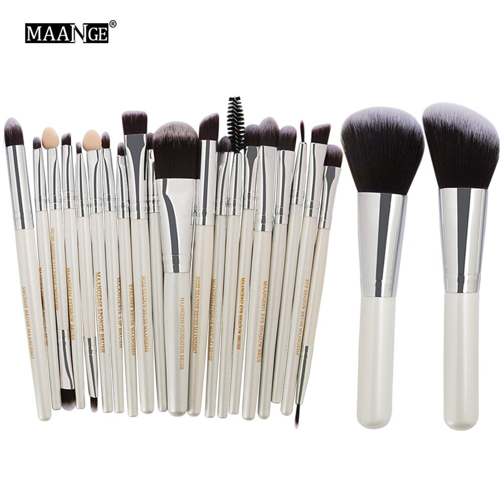 Maage 22/20/18 stuks make-up kwastenset oogschaduw wenkbrauw eyeliner kwast meerkleurig nylon haar plastic handvat: 10
