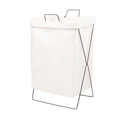 Foldable Fabric Hamper Household Laundry Baskets Removable And Washable Large Storage Bathroom Clothes Simple Storage Baskets: white