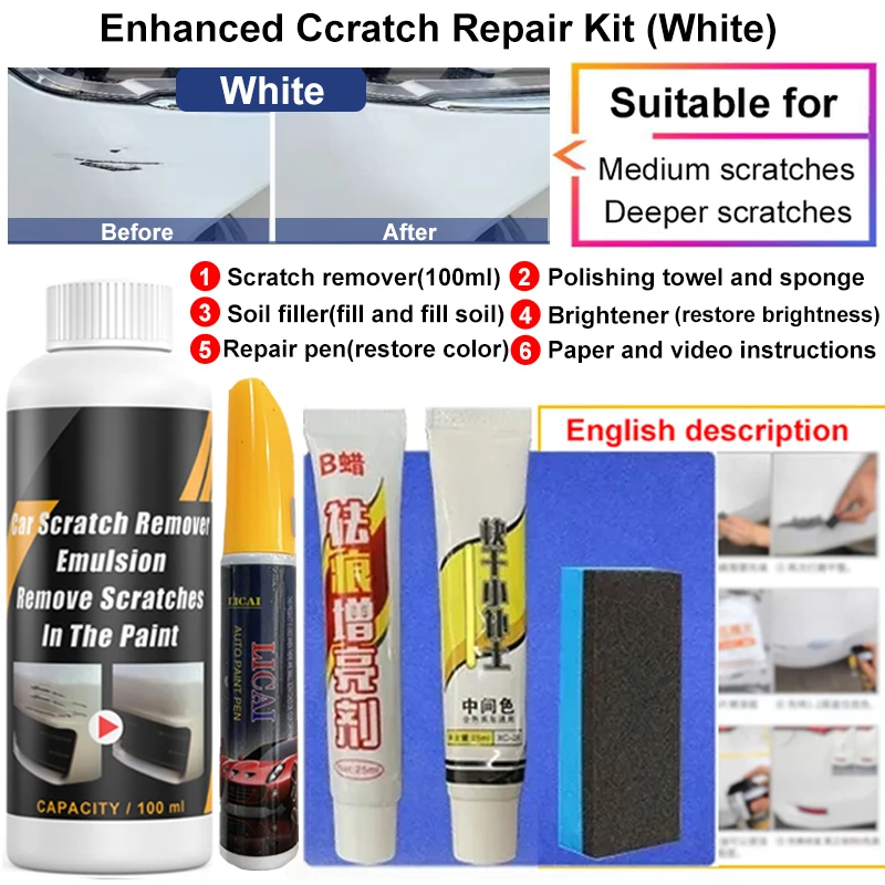 Auto Kras Remover Verf Care Tools Auto Swirl Remover Krassen Reparatie Polijsten Auto Body Slijpen Compound Anti Kras Wax: Bruin