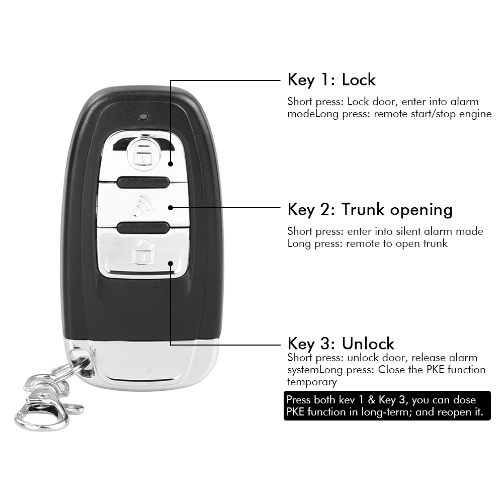 Auto car keyless entry start system one start stop engine push button vehicle alarm PKE remote start dropshiping