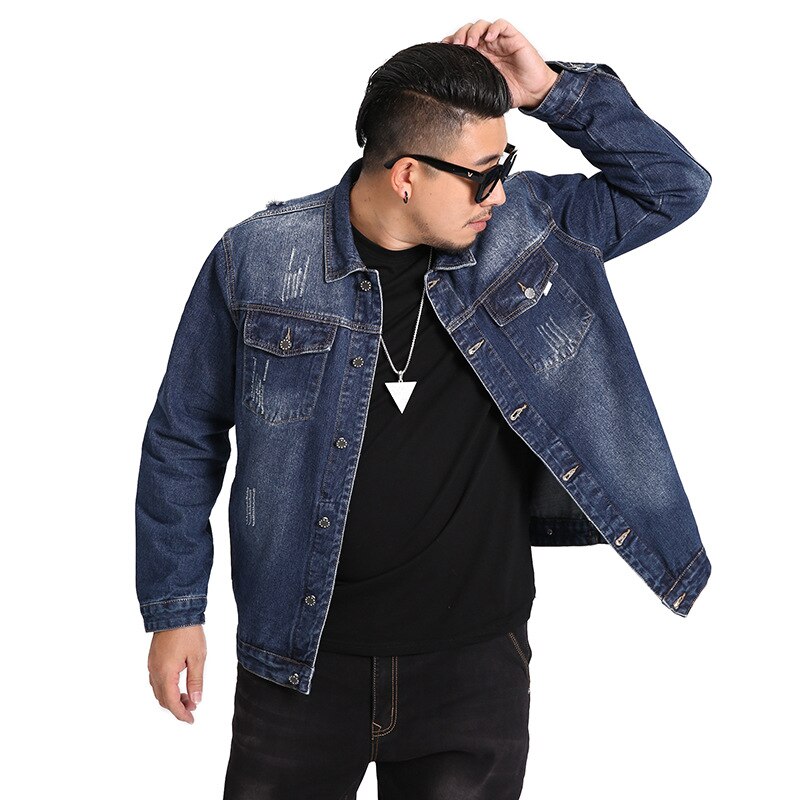 Extra stor höstjacka för herr jeansjacka tjock casual super stor kappa stor jeansjacka för herr plus size s -6xl 7xl