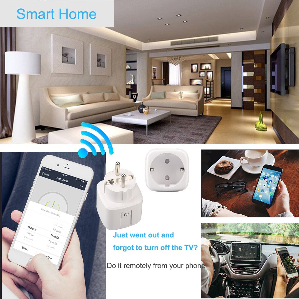 Smart Socket Wifi Plug EU 16A Wireless Power Outlet Tuya Remote Control Timer Alexa Plug Google Home IFTTT Switch Wi-fi Type E