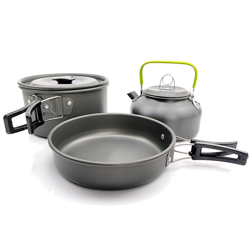 Outdoor Draagbare Camping Pot 1-2 Persoon Barbecue Pot En Servies