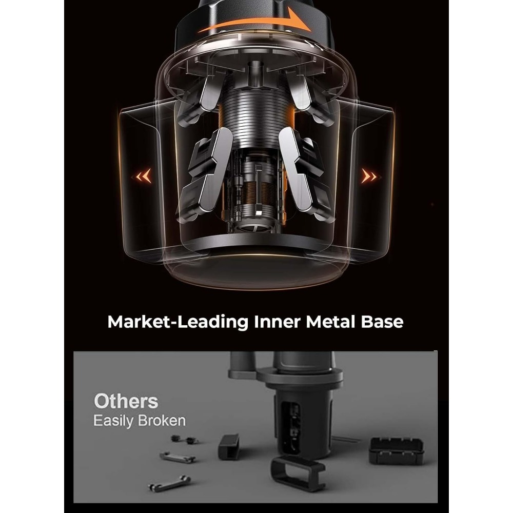 ​ ​ Ulepszony uchwyt na telefon w kształcie kubka ​ ​ – 360 ° Regulowany uchwyt samochodowy pasujący robić wszystkich telefonów 4-7 cali, uniwersalny uchwyt samochodowy robić samochodów, wózków golfowych i uchwytów.