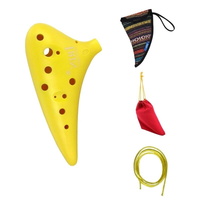 1 ensemble 12 trous C Ocarina bleu/vert/Ged/jaune + ensemble National à vent Instrument de musique 4 couleurs: yellow