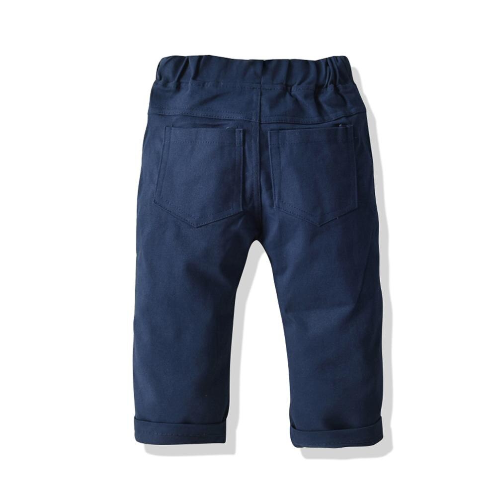 traje de bebé para NIÑOS 2 unids/set de traje de negocios para niños y bebés camisa sólida + conjunto de pantalones para niños para Formal 1-6 años