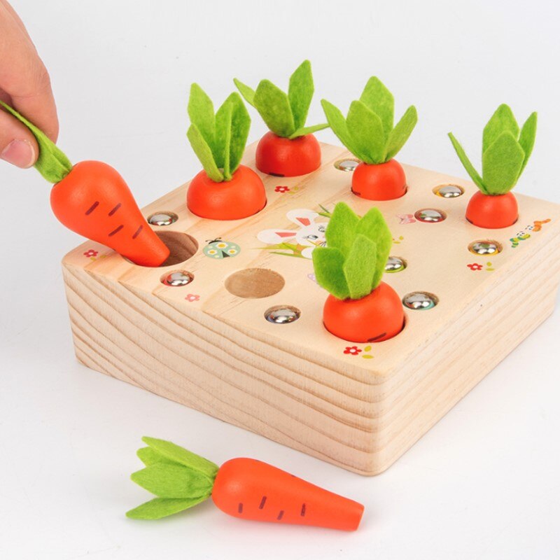 Kinderen Houten Picking Wortelen Insecten Game Kids Aandacht Training Speelgoed Vroege Educatief Bureau Puzzel Speelgoed Kinderen 'Dag