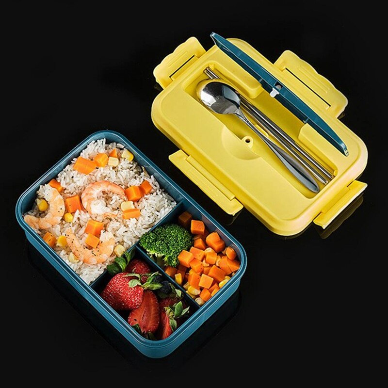 Japanese-style Plastic Lunch Box For Kids Sealed Student Lunch Box Adult With Lid Fast-food box Microwave Oven Heating Bento Box: MC