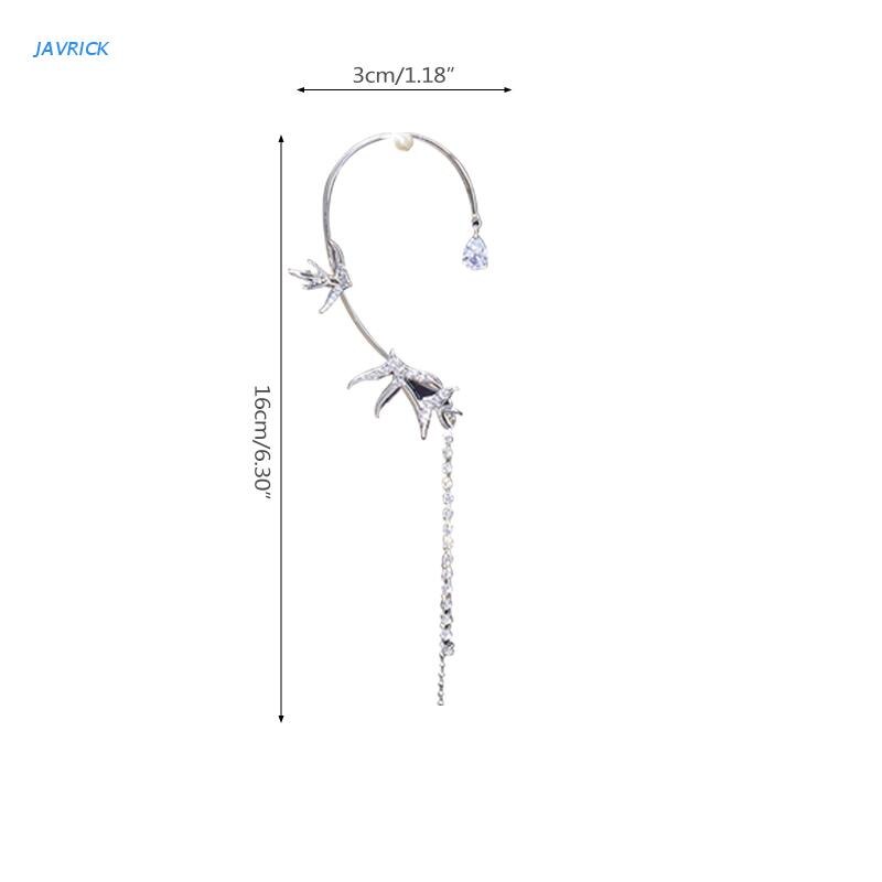 Unique Ear Cuffs Clip Handmade Clip-on Earrings for Filigree Fairy Elven Cosplay Fantasy Costume 6.29x1.18" X7XB