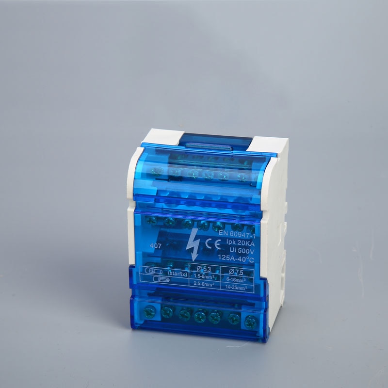 1pc Cabinet Copper Plastic waterproof junction box 4 * 7 cabinet 125A two bus junction box enclosure 2 * 7 4*7 Terminal Block