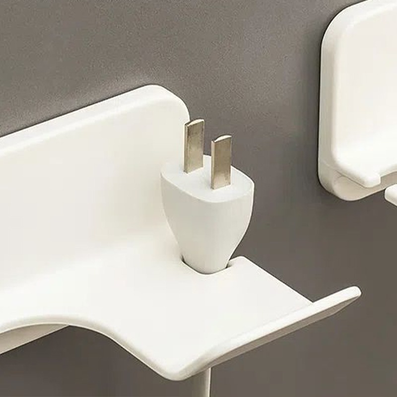Föhn Houder Muur Badkamer Plank Zonder Boren Plastic Föhn Standaard Met Opbergdoos Toiletblazer Houder Plank