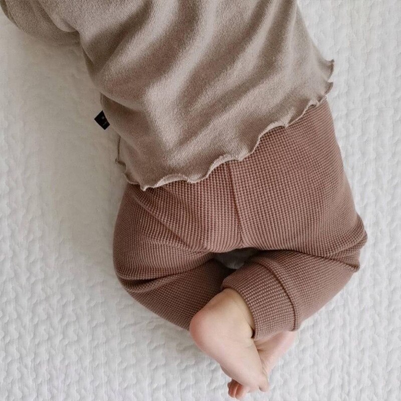 Baby Katoen Leggings Herfst Baby Broek Wafel Meisjes Harembroek Jongens Beer Broek Peuter Kleding 9M-3T