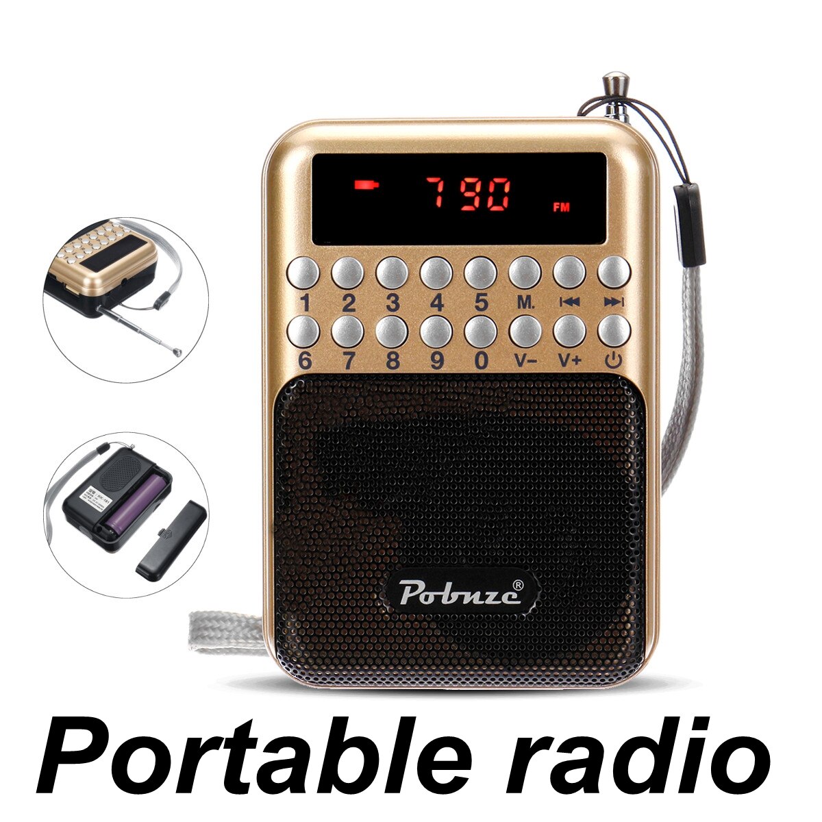 Mini Draagbare Lcd Digitale Fm Radio Music Player Speaker Tf Card Mp3 Speaker Speler Usb