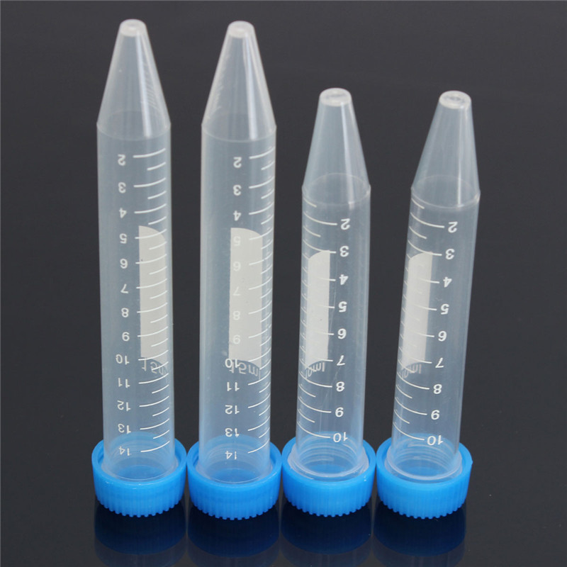10pcs Plastic Centrifuge Test Tube With Screw Cap Vial Container Self Standing Pipette Laboratory Supply 10ml