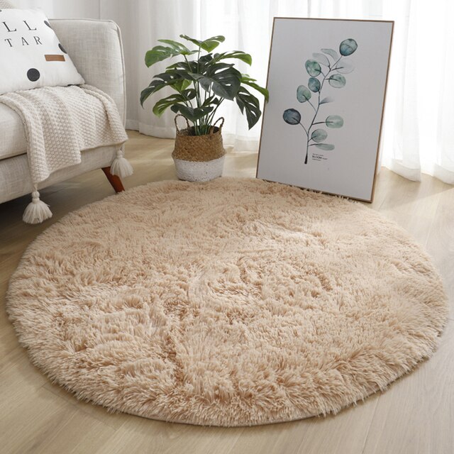 Petit tapis rond antidérapant, coloré, 40/60/80cm, pour salon et chambre à coucher, impression de teinture par nouage, décoration de la maison, hiver: 40CM / S