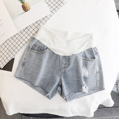 HVEPUO Korte zomerbroek Mom Jeans Knopen Shorts Gaten Hotpants Dames Skinny, E-zwart, L